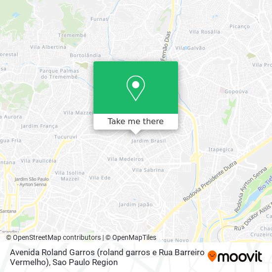 Mapa Avenida Roland Garros (roland garros e Rua Barreiro Vermelho)