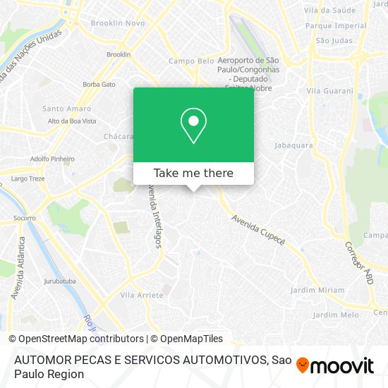 Mapa AUTOMOR PECAS E SERVICOS AUTOMOTIVOS