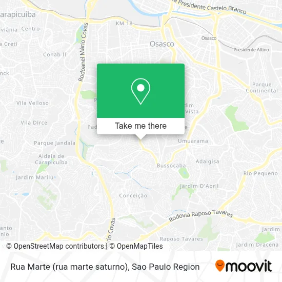 Rua Marte (rua marte saturno) map