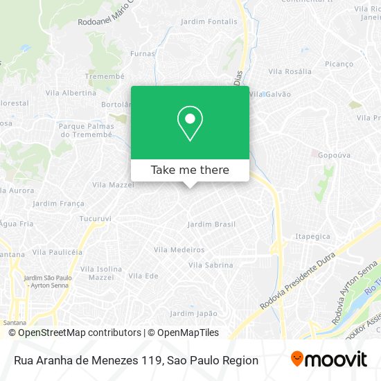 Mapa Rua Aranha de Menezes 119