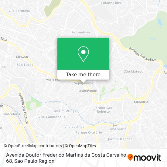 Mapa Avenida Doutor Frederico Martins da Costa Carvalho 68