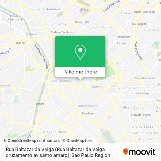 Mapa Rua Baltazar da Veiga (Rua Baltazar da Veiga cruzamento av santo amaro)