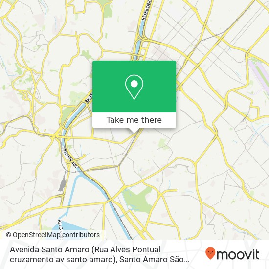 Mapa Avenida Santo Amaro (Rua Alves Pontual cruzamento av santo amaro), Santo Amaro São Paulo-SP