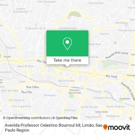Mapa Avenida Professor Celestino Bourroul 68, Limão