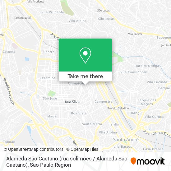 Alameda São Caetano (rua solimões / Alameda São Caetano) map