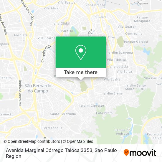 Mapa Avenida Marginal Córrego Taióca 3353