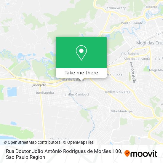 Mapa Rua Doutor João Antônio Rodrigues de Morães 100