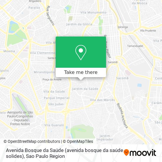 Mapa Avenida Bosque da Saúde (avenida bosque da saúde solides)