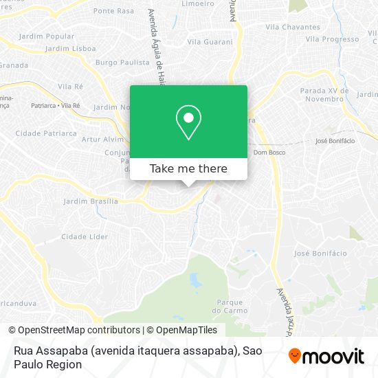 Rua Assapaba (avenida itaquera assapaba) map