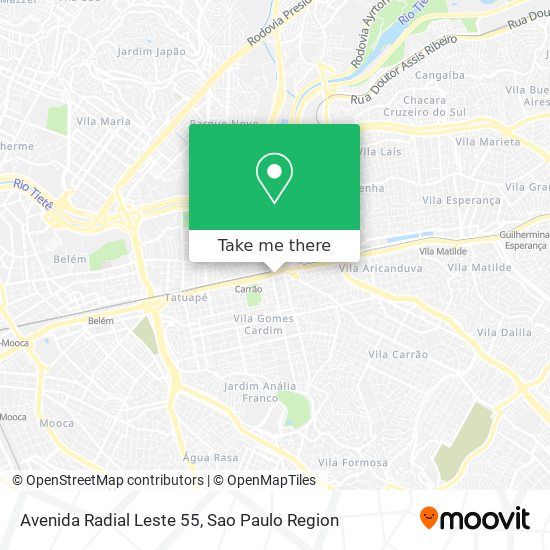 Mapa Avenida Radial Leste 55