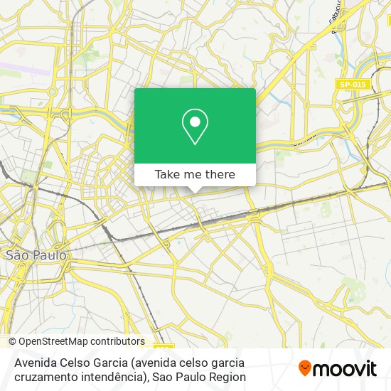 Mapa Avenida Celso Garcia (avenida celso garcia cruzamento intendência)