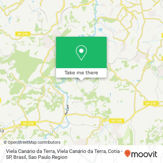 Mapa Viela Canário da Terra, Viela Canário da Terra, Cotia - SP, Brasil