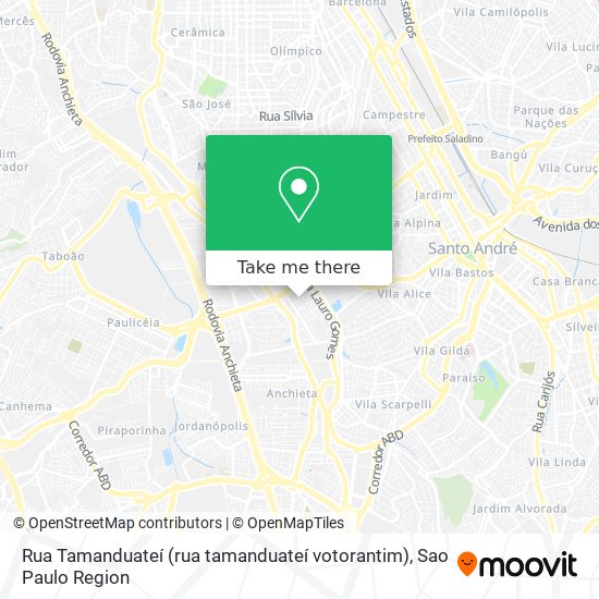 Rua Tamanduateí (rua tamanduateí votorantim) map