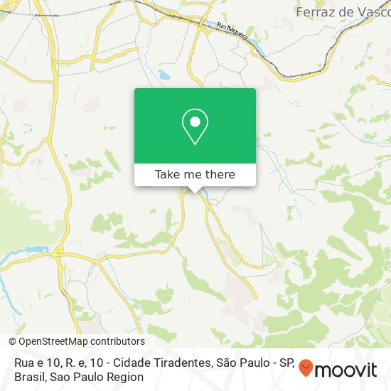 Mapa Rua e 10, R. e, 10 - Cidade Tiradentes, São Paulo - SP, Brasil