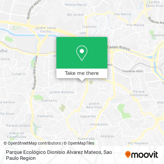 Mapa Parque Ecológico Dionísio Alvarez Mateos