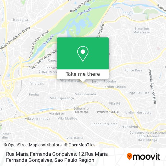 Mapa Rua Maria Fernanda Gonçalves, 12,Rua Maria Fernanda Gonçalves