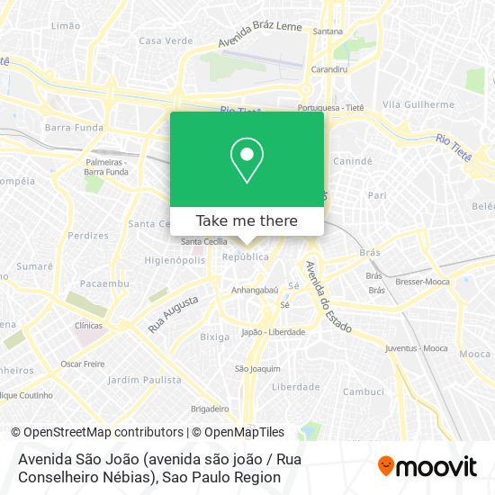 Mapa Avenida São João (avenida são joão / Rua Conselheiro Nébias)