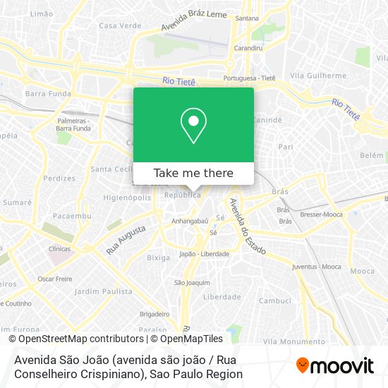 Mapa Avenida São João (avenida são joão / Rua Conselheiro Crispiniano)