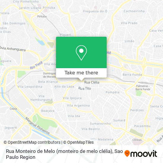 Mapa Rua Monteiro de Melo (monteiro de melo clélia)