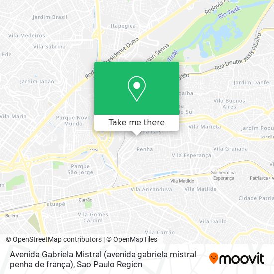 Mapa Avenida Gabriela Mistral (avenida gabriela mistral penha de frança)