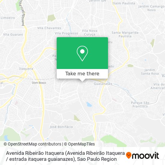 Mapa Avenida Ribeirão Itaquera (Avenida Ribeirão Itaquera / estrada itaquera guaianazes)