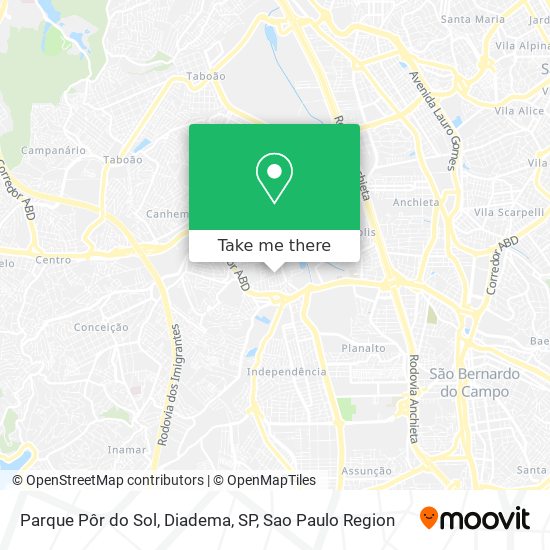 Parque Pôr do Sol, Diadema, SP map
