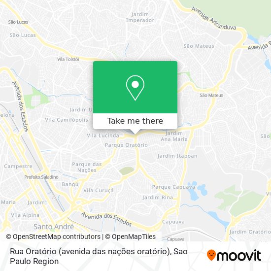 Mapa Rua Oratório (avenida das nações oratório)