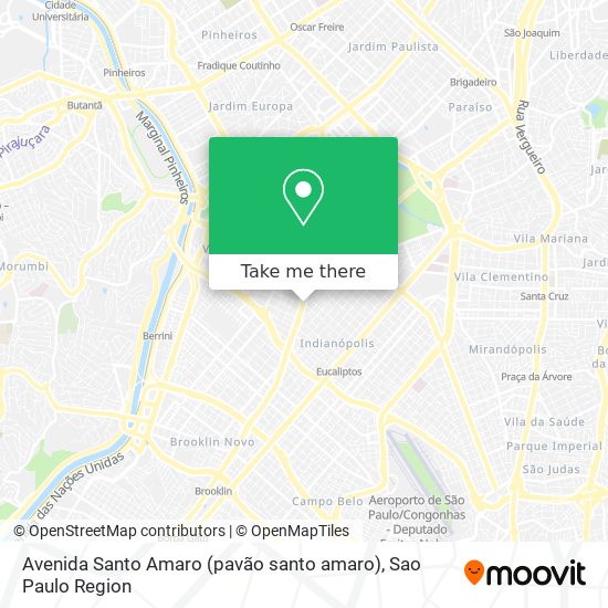 Mapa Avenida Santo Amaro (pavão santo amaro)