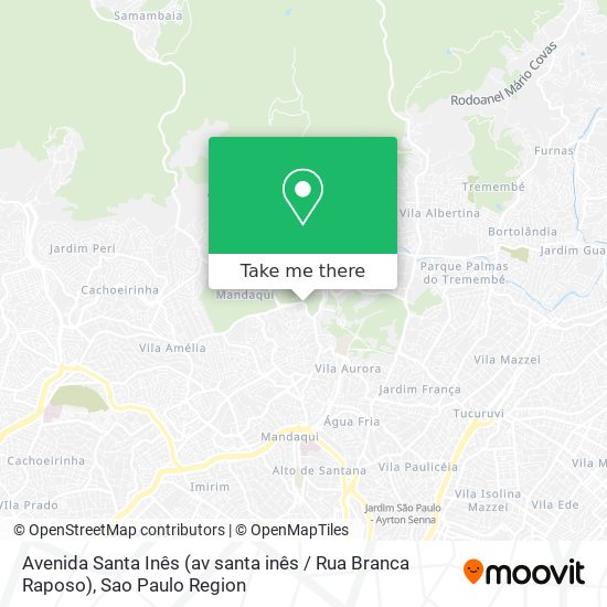 Avenida Santa Inês (av santa inês / Rua Branca Raposo) map