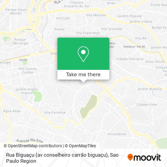Rua Biguaçu (av conselheiro carrão biguaçu) map