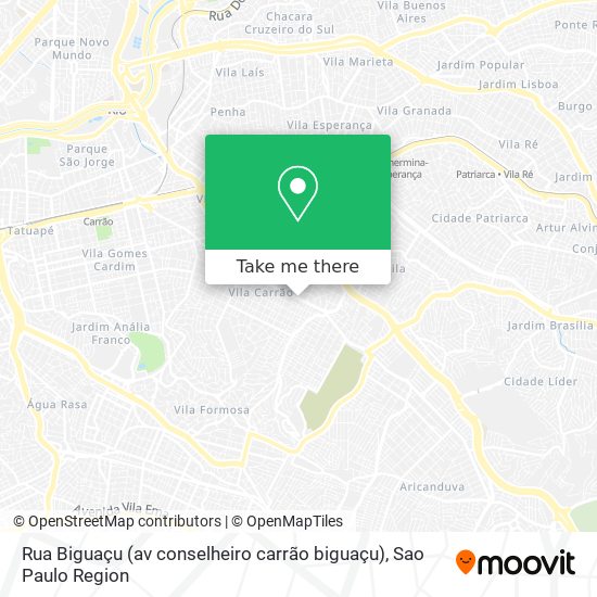 Rua Biguaçu (av conselheiro carrão biguaçu) map