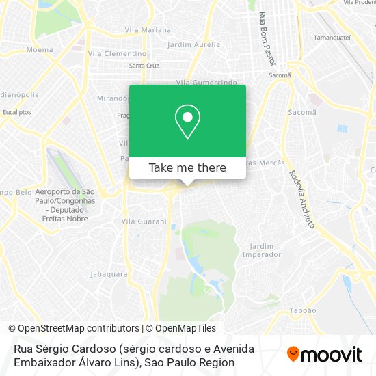 Mapa Rua Sérgio Cardoso (sérgio cardoso e Avenida Embaixador Álvaro Lins)