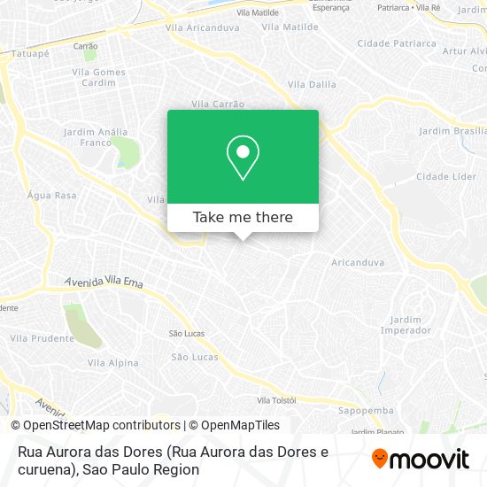 Mapa Rua Aurora das Dores (Rua Aurora das Dores e curuena)