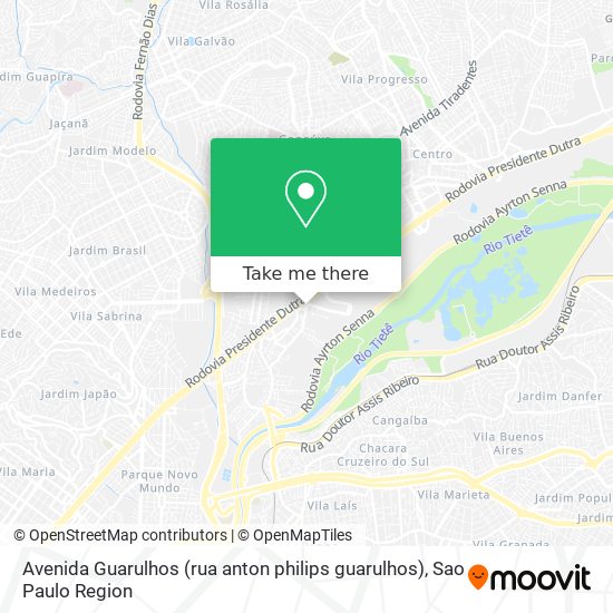 Mapa Avenida Guarulhos (rua anton philips guarulhos)