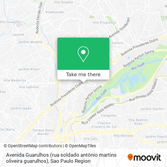 Mapa Avenida Guarulhos (rua soldado antônio martins oliveira guarulhos)