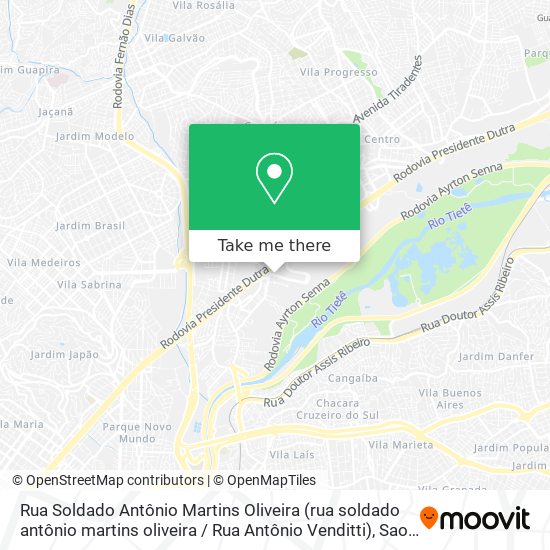 Mapa Rua Soldado Antônio Martins Oliveira (rua soldado antônio martins oliveira / Rua Antônio Venditti)