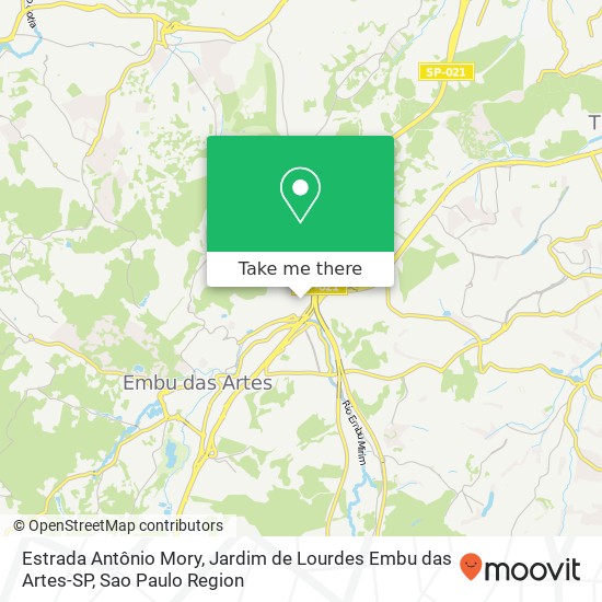 Mapa Estrada Antônio Mory, Jardim de Lourdes Embu das Artes-SP