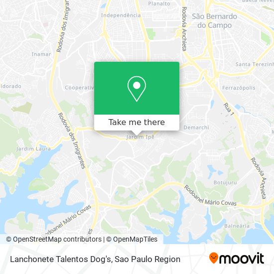 Lanchonete Talentos Dog's map