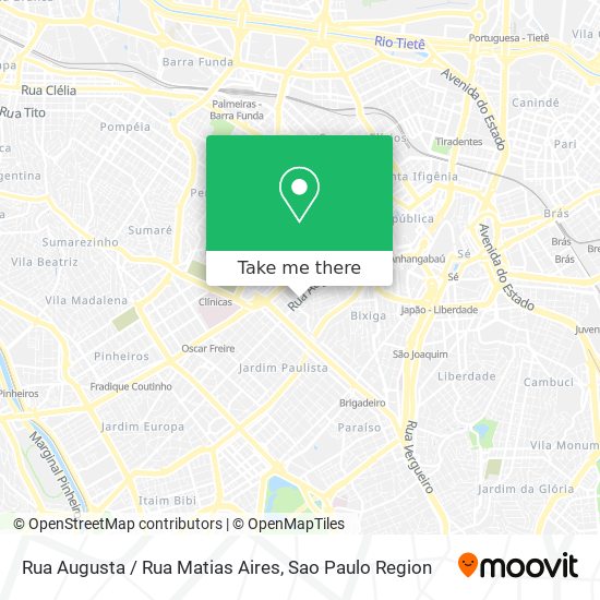 Mapa Rua Augusta / Rua Matias Aires