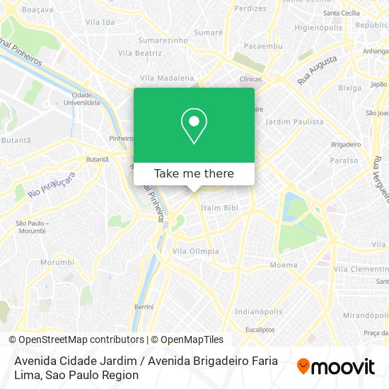 Mapa Avenida Cidade Jardim / Avenida Brigadeiro Faria Lima