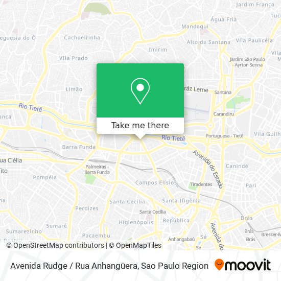 Mapa Avenida Rudge / Rua Anhangüera