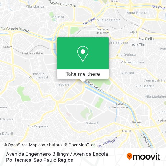 Mapa Avenida Engenheiro Billings / Avenida Escola Politécnica