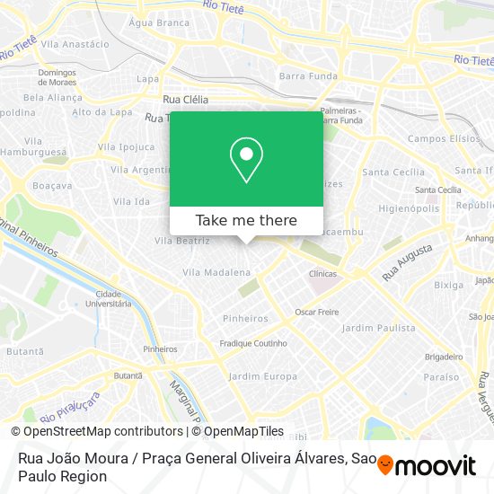 Mapa Rua João Moura / Praça General Oliveira Álvares
