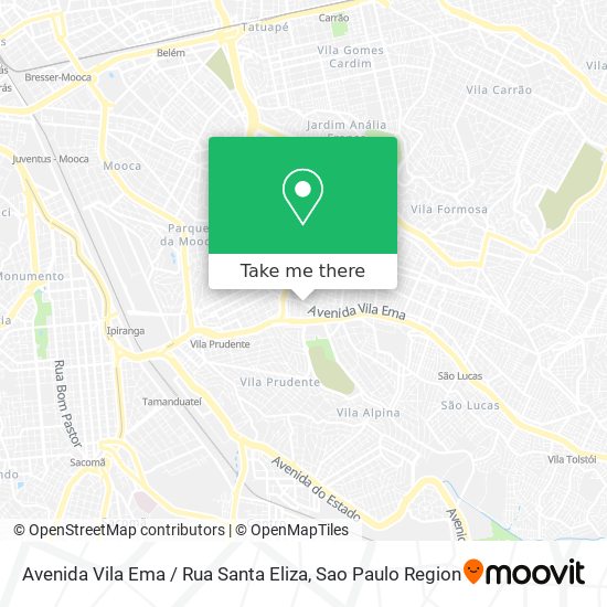 Avenida Vila Ema / Rua Santa Eliza map