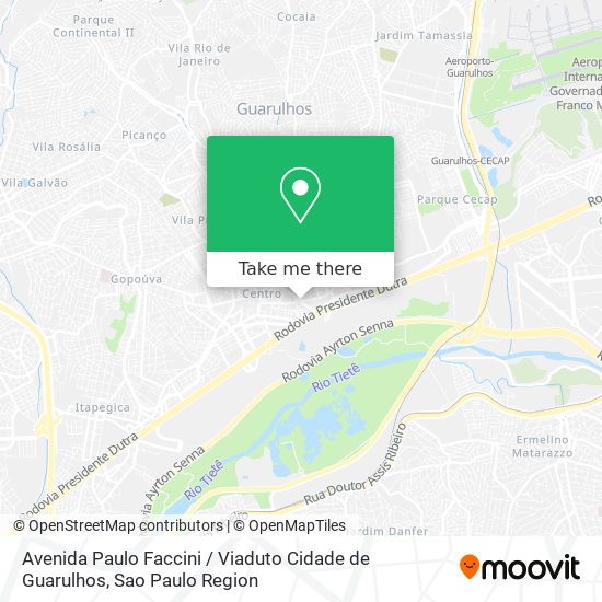 Mapa Avenida Paulo Faccini / Viaduto Cidade de Guarulhos