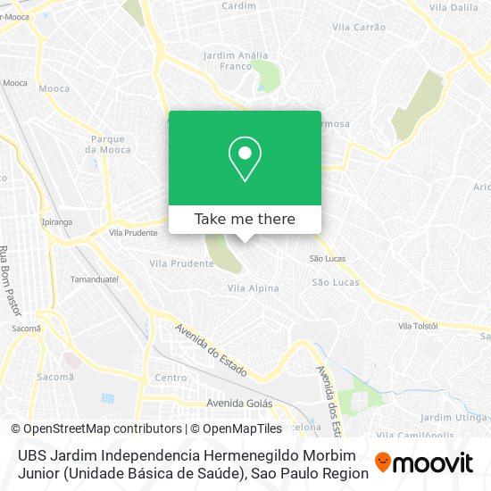 Mapa UBS Jardim Independencia Hermenegildo Morbim Junior (Unidade Básica de Saúde)