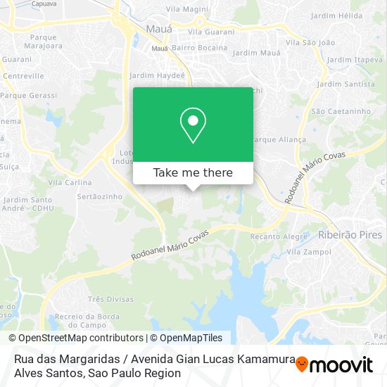 Mapa Rua das Margaridas / Avenida Gian Lucas Kamamura Alves Santos