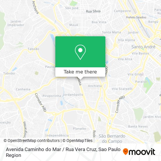 Avenida Caminho do Mar / Rua Vera Cruz map