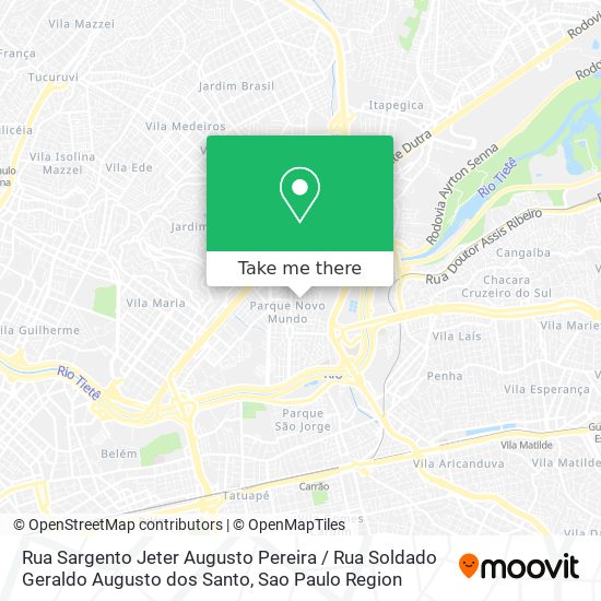 Mapa Rua Sargento Jeter Augusto Pereira / Rua Soldado Geraldo Augusto dos Santo