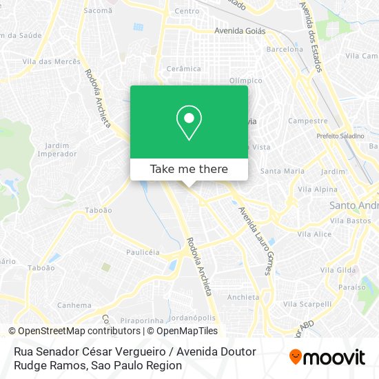 Rua Senador César Vergueiro / Avenida Doutor Rudge Ramos map